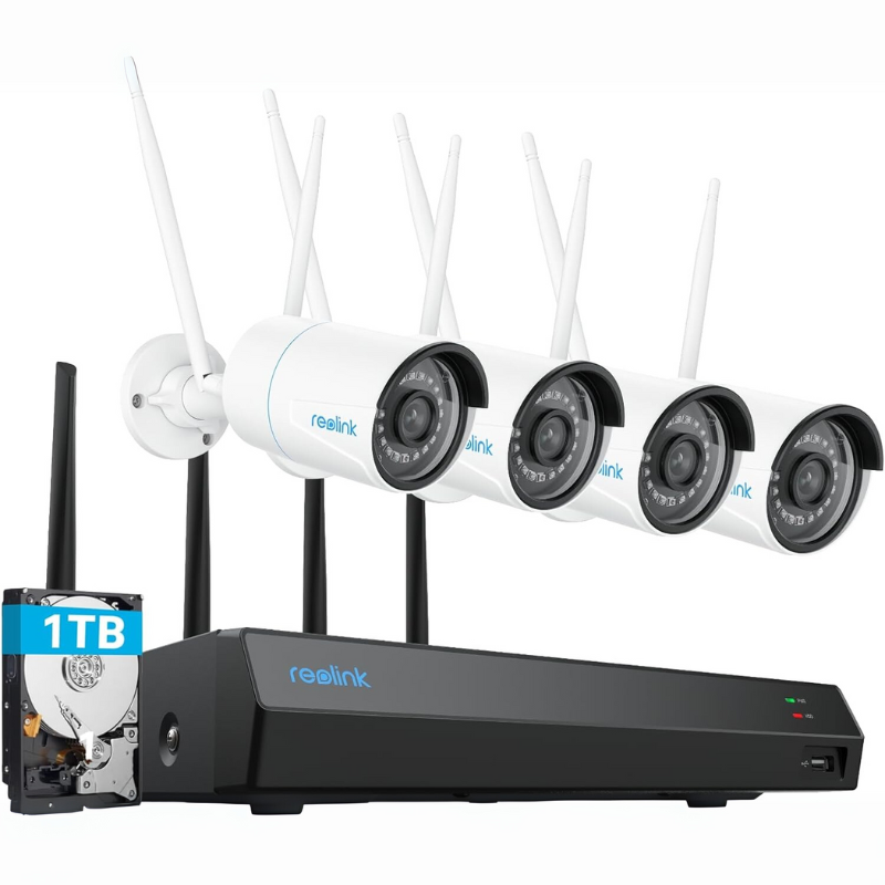 Pack Sécurité Confort – Reolink Wi-Fi 5MP (4 caméras + NVR + installation)
